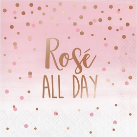 Creative Converting 340162 Ros&#233; All Day Luncheon Napkin, Ros&#233; All Day, Foil Stamp (Case Of 12)