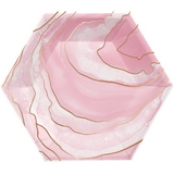 Creative Converting 340166 Rosé All Day Luncheon Plate, Shaped, Foil, Geode (Case Of 12)