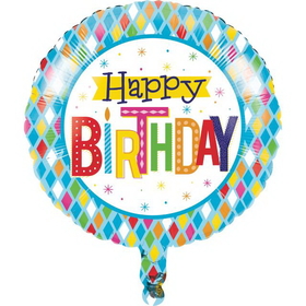 Creative Converting 340175 Bright Birthday Metallic Balloon 18" (Case Of 10)
