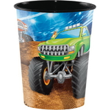 Creative Converting 340205 Monster Truck Rally Plastic Keepsake Cup 16 Oz. (Case Of 12)