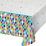 Creative Converting 340215 Bright Birthday Plastic Tablecover All Over Print, 54
