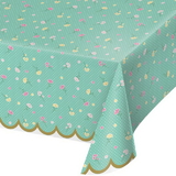 Creative Converting 340229 Floral Tea Party Plastic Tablecover All Over Print, 54