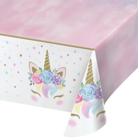 Creative Converting 343962 Unicorn Baby Plastic Tablecover All Over Print, 54" X 102" (Case Of 6)