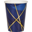 Creative Converting 343965 Navy Blue Gold Geode Hot/Cold Cup 12Oz Foil (Case Of 12)
