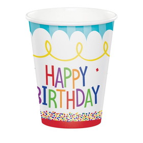 Creative Converting 344480 Hot/Cold Cups 8Oz. Cake Birthday