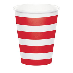 Creative Converting 344483 Hot/Cold Cups 8Oz. Dots & Stripes Classic Red