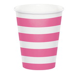 Creative Converting 344484 Hot/Cold Cups 8Oz. Dots & Stripes Candy Pink