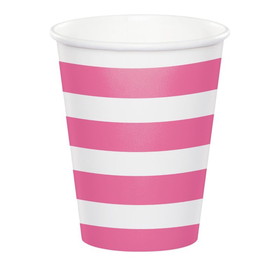 Creative Converting 344484 Hot/Cold Cups 8Oz. Dots & Stripes Candy Pink
