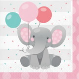Creative Converting 346218 Luncheon Napkin Enchanting Elephants Girl
