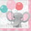 Creative Converting 346219 Enchanting Elephants Girl Beverage Napkins