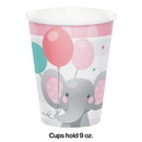 Creative Converting 346221 Girl Enchant Elephant Cups