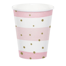 Creative Converting 346290 Pink Gold Celebration Cups