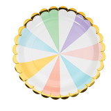 Creative Converting 346315 Dinner Plate, Scallop Shaped, Foil Pastel Celebrations