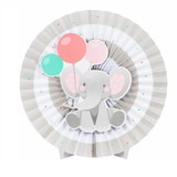 Creative Converting 346347 Centerpiece Paper Fan W/ Cutout Enchanting Elephants Girl