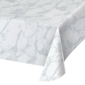 Creative Converting 346631 Tablecover Pl 54" X 108" Aop Marble T/C - Marble