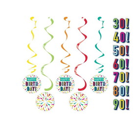 Creative Converting 347445 Dizzy Danglers Assorted W/ Stickers Birthday Burst