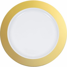 Creative Converting 347870 10.25" Gold Rim Plastic Plate Gold Rim