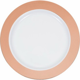 Creative Converting 347876 10.25" Rosegold Rim Plastic Plate Rosegold Rim