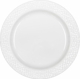 Creative Converting 347882 10.25" White Pebble Plate White Pebble