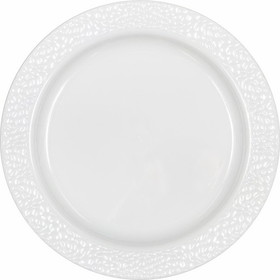 Creative Converting 347883 9" White Pebble Plate White Pebble
