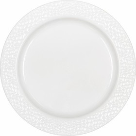 Creative Converting 347884 7.5" White Pebble Plate White Pebble