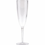 Creative Converting 347890 6 Oz. Clear Plastic 1-Piece Champagne Glasses Clear