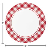 Creative Converting 349599 Red and White Gingham Paper Plates (Case of 12)