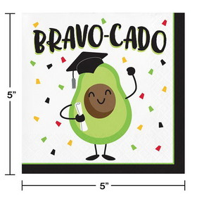 Creative Converting 349683 Bravo-Cado Graduation Beverage Napkins