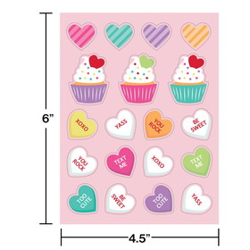 Creative Converting 349733 Candy Hearts Stickers (Case of 12)