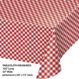 Creative Converting 350050 Red And White Gingham Paper Tablecloth