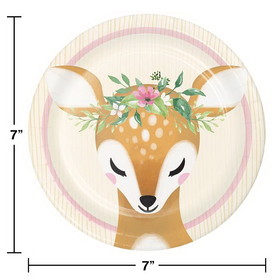 Creative Converting 350479 Little Deer Birthday Dessert Plates