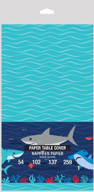 Creative Converting 350501 Shark Party Paper Tablecloth (Case of 6)