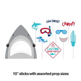 Creative Converting 350510 Shark Party Photo Booth Props (Case of 6)
