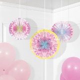 Creative Converting 350531 Tie Dye Party Paper Fans