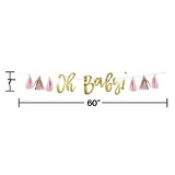 Creative Converting 351506 Pink And Gold Oh Baby Tassel Banner