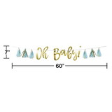 Creative Converting 351507 Blue And Gold Oh Baby Tassel Banner