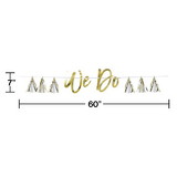 Creative Converting 351587 We Do White And Gold Tassel Banner