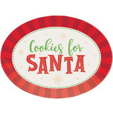 Creative Converting 353016 Cookies For Santa Oval Plastic Tray