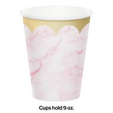 Creative Converting 353967 Pink Marble Paper Cups