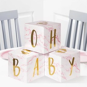Creative Converting 353968 Pink Marble "Oh Baby" Centerpiece