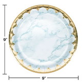 Creative Converting 353970 Blue Marble Paper Plates