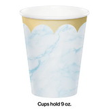 Creative Converting 353976 Blue Marble Paper Cups
