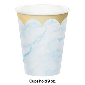 Creative Converting 353976 Blue Marble Paper Cups