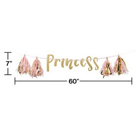 Creative Converting 353989 Princess Glitter Banner With Tassels