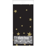 Creative Converting 354569 White And Gold Stars Plastic Tablecloth