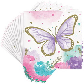 Creative Converting 354582 Golden Butterfly Beverage Napkins