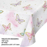 Creative Converting 354583 Golden Butterfly Paper Tablecloth