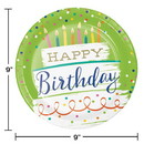 Creative Converting 354585 Festive Cake Happy Birthday Paper Plates