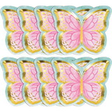 Creative Converting 355770 Golden Butterfly Shaped Paper Plates