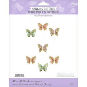 Creative Converting 355774 Golden Butterfly Hanging Cutouts